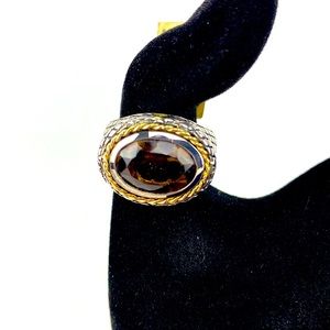 Andrea Candela Smoky Quartz Silver & Gold Ring